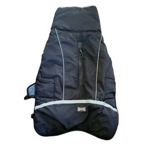 Black‎ Large Dog Coat with Reflective Trim